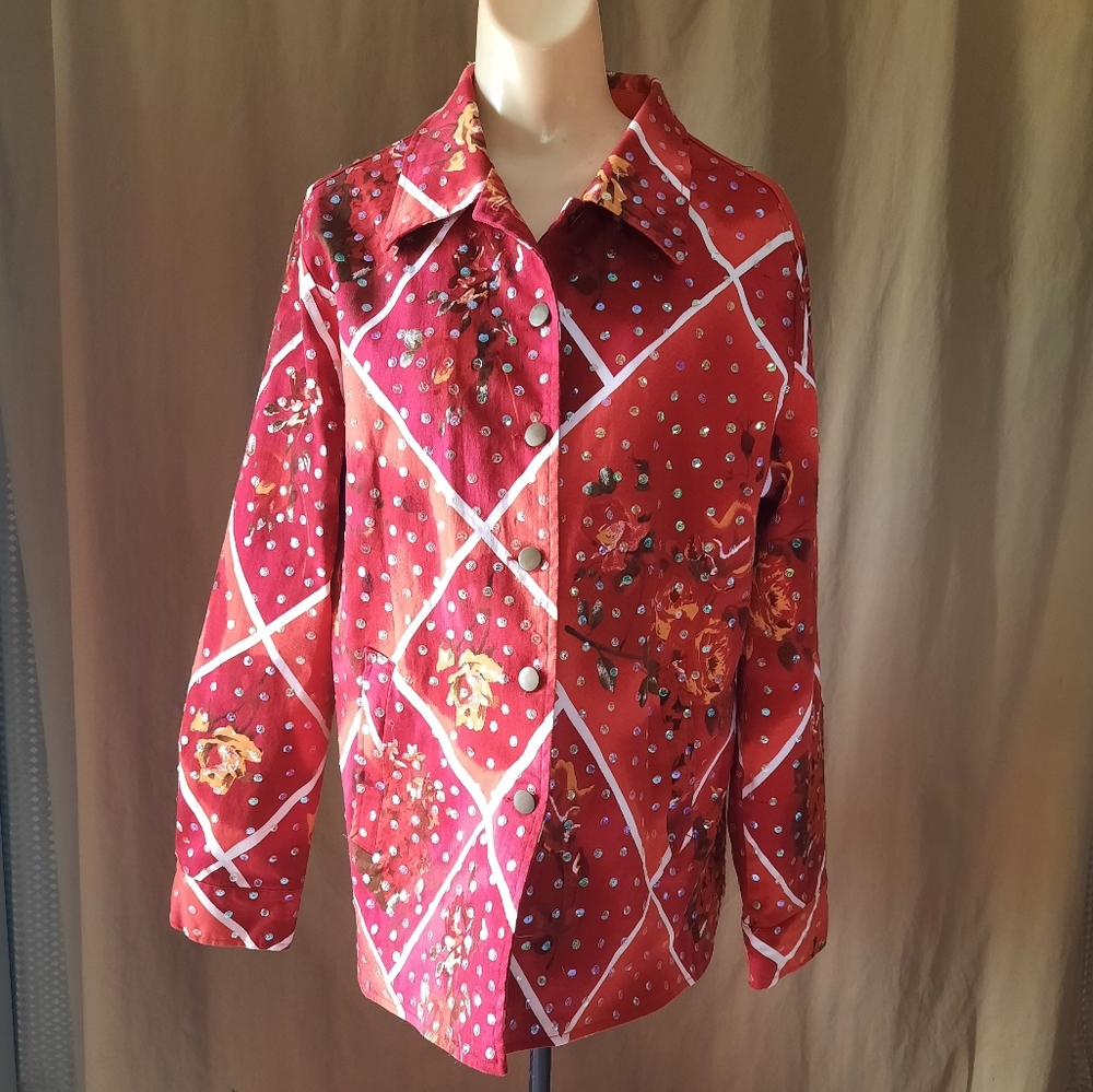 Women's REDD Jeans Sequined Jacket sz 14